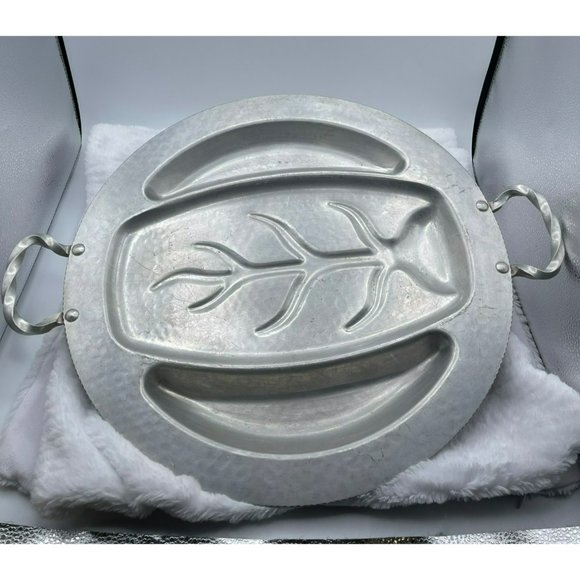 Oval Henry & Miller Kraftware Mid Century Aluminum Large Serving Tray Platter - Picture 1 of 5